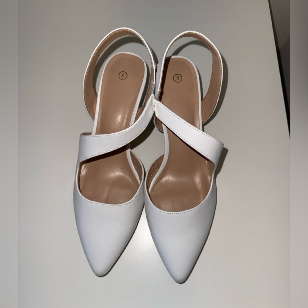 Elegant White Slingback Heels